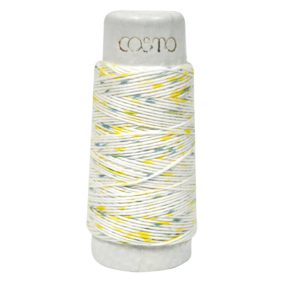 Cosmo Hidamari Sashiko Variegated Thread 30 Meters Shaved Ice Yellow Green