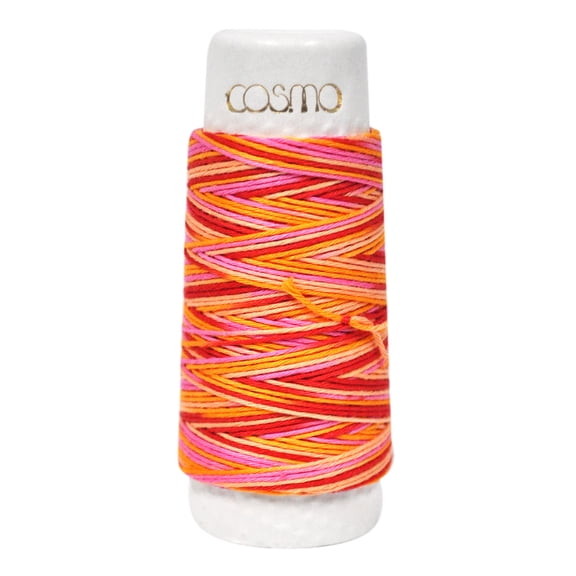 Cosmo Hidamari Sashiko Variegated Thread 30 Meters Tequila Sunrise