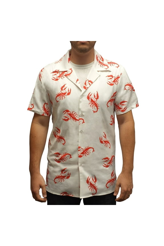 Cosmo Kramer Lobster Shirt White Button Down Up Adult Mens 90s Costume Seinfeld