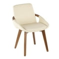 thumbnail image 1 of Cosmo Mid-Century Chair in Walnut and Cream Faux Leather by LumiSource, 1 of 8
