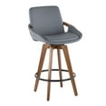 thumbnail image 1 of Cosmo Mid-Century Counter Stool in Walnut and Grey Faux Leather by LumiSource, 1 of 8