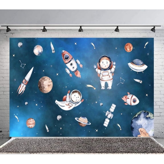 Cosmo O Cosmonaut Backdrop Banner Party Supplies Poster Movie Theme Background for Photography Birthday Decorations