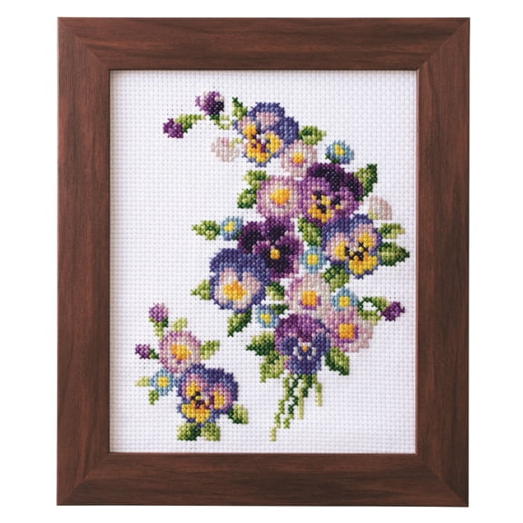 Cross Stitch Kits of Seasonal Flower Arrangement - Pansies and Daisies
