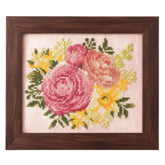 Cross Stitch Kits of Seasonal Flower Arrangement - Ranunculus and Daffodil