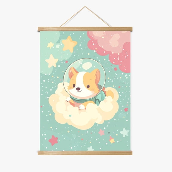 Cosmo the Corgi Magnetic Wood Frame Hanger by Dancing Littles Jungle