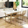thumbnail image 1 of CosmoLiving Astor Dining Table, White Marble Top with Gold Legs, 1 of 11