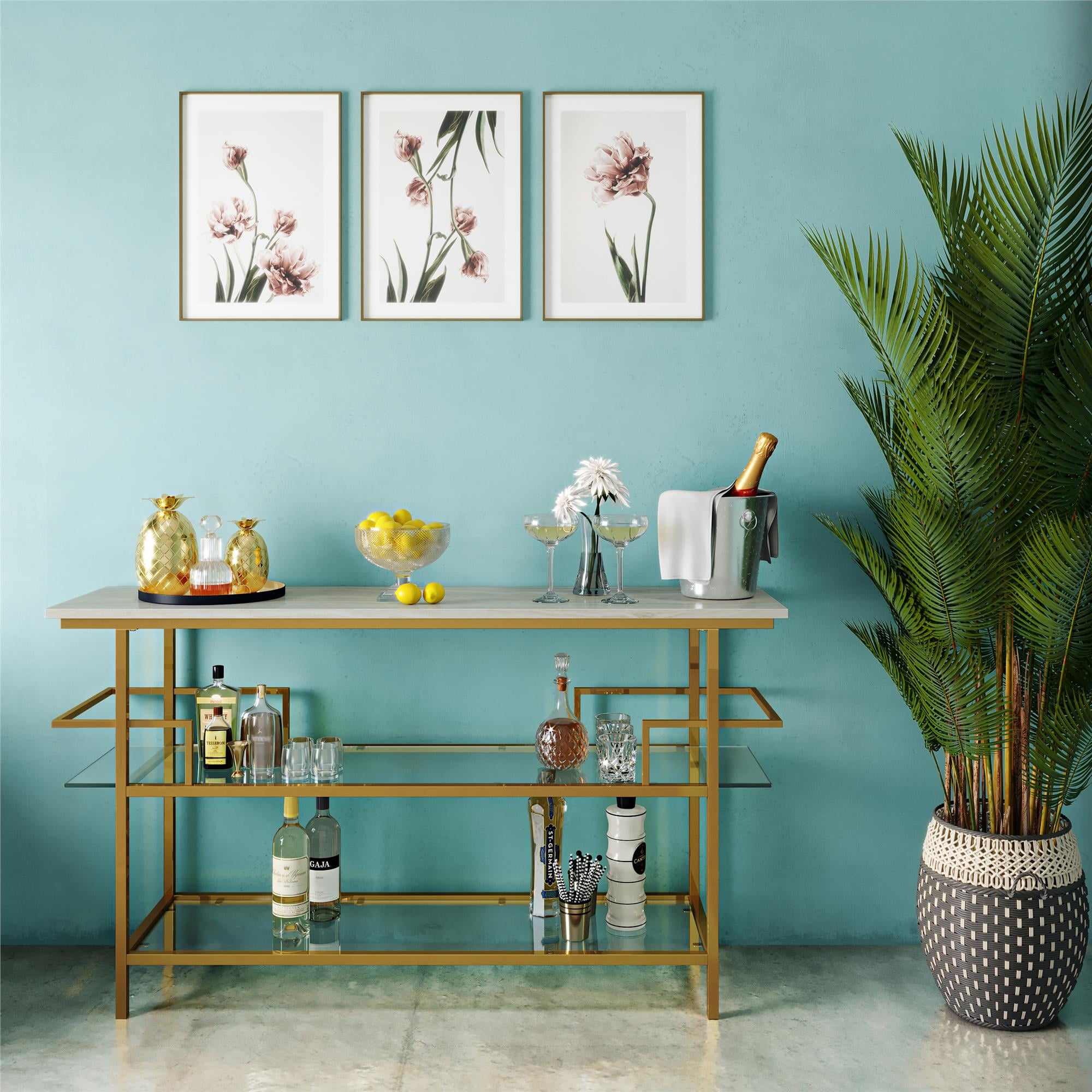 CosmoLiving Barlow Console Unit Dining and Living Room Faux