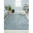 thumbnail image 1 of Rugs America BT20C Mellow Whisper Stripe/Diamond Modern Blue Area Rug, 2'6" x 4', 1 of 6