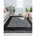 thumbnail image 1 of Rugs America BT35A Ebony Twilight Stripe Shag Black Area Rug, 2'6" x 8', 1 of 6