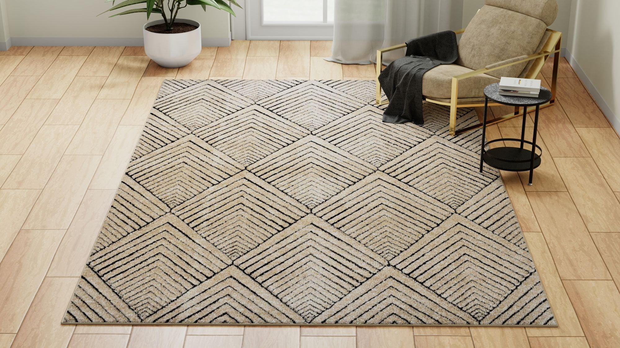 Rugs America Chanai CN30C Contemporary Geometric 5'0" X 7'0" Area Rug