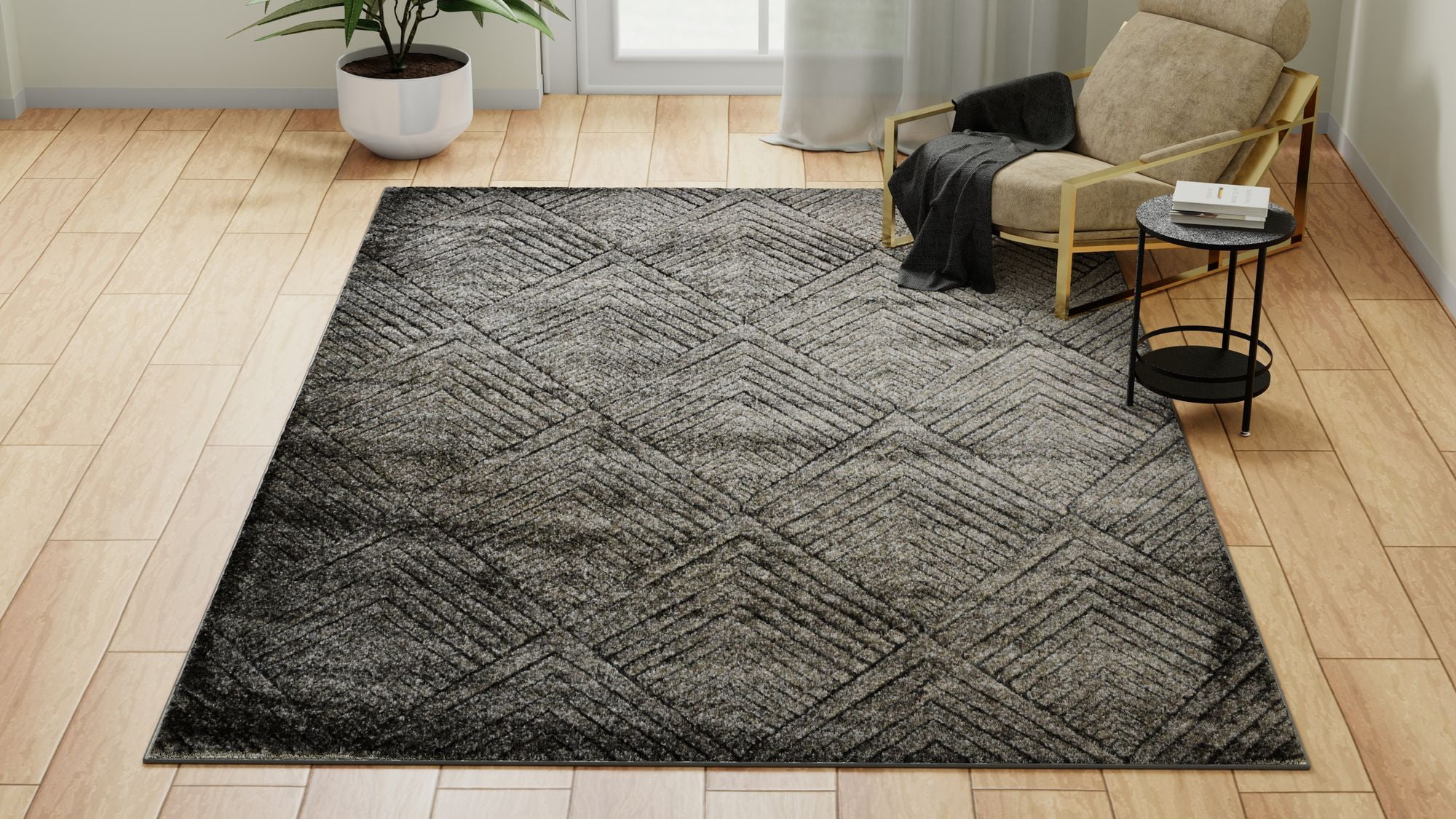 Rugs America Chanai CN30D Contemporary Geometric 5'0" X 7'0" Area Rug
