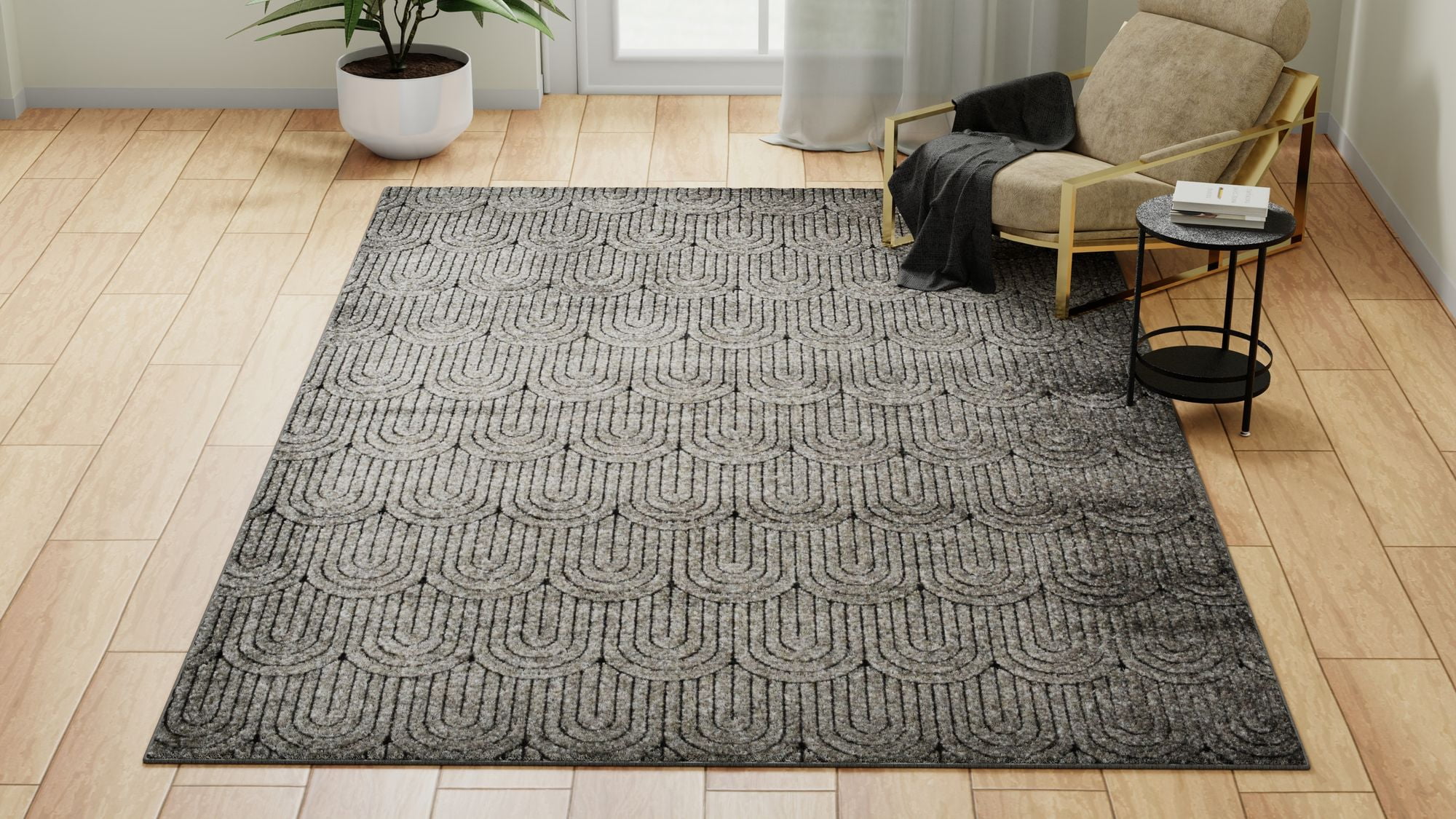 Rugs America Chanai CN40E Contemporary Geometric 5'0" X 7'0" Area Rug