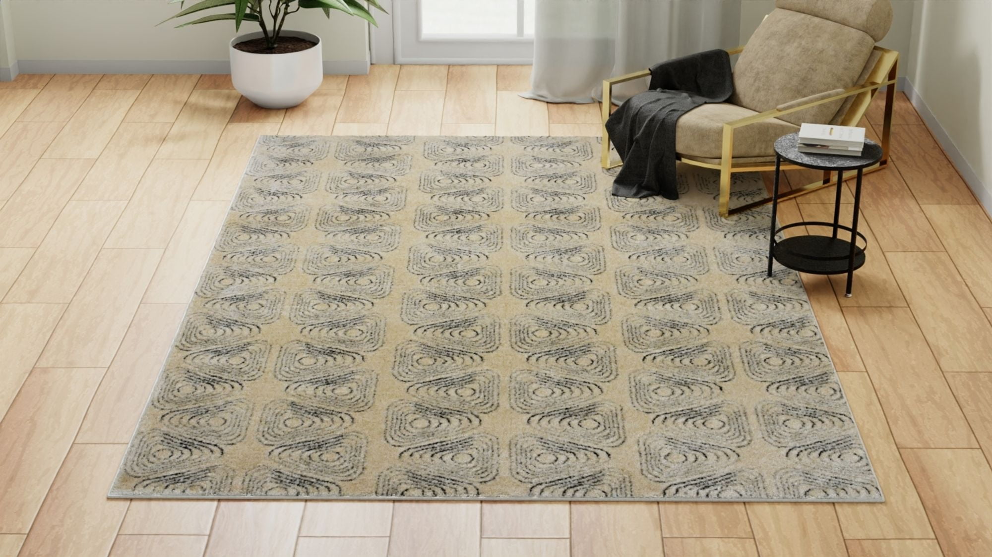 Rugs America Chanai CN50B Contemporary Geometric 5'0" X 7'0" Area Rug