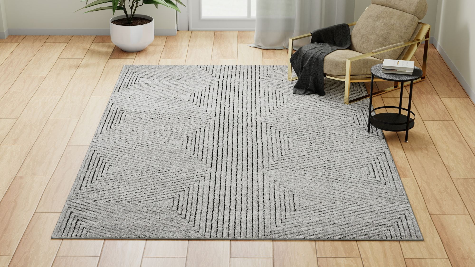 Rugs America Chanai CN60B Contemporary Geometric 5'0" X 7'0" Area Rug