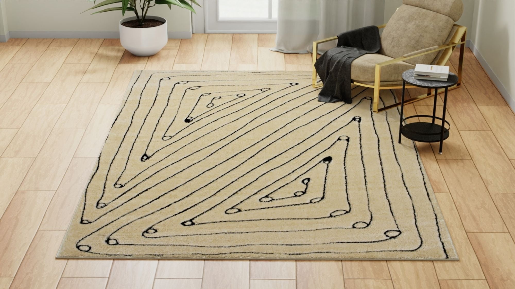 Rugs America Chanai CN70B Contemporary Geometric 5'0" X 7'0" Area Rug