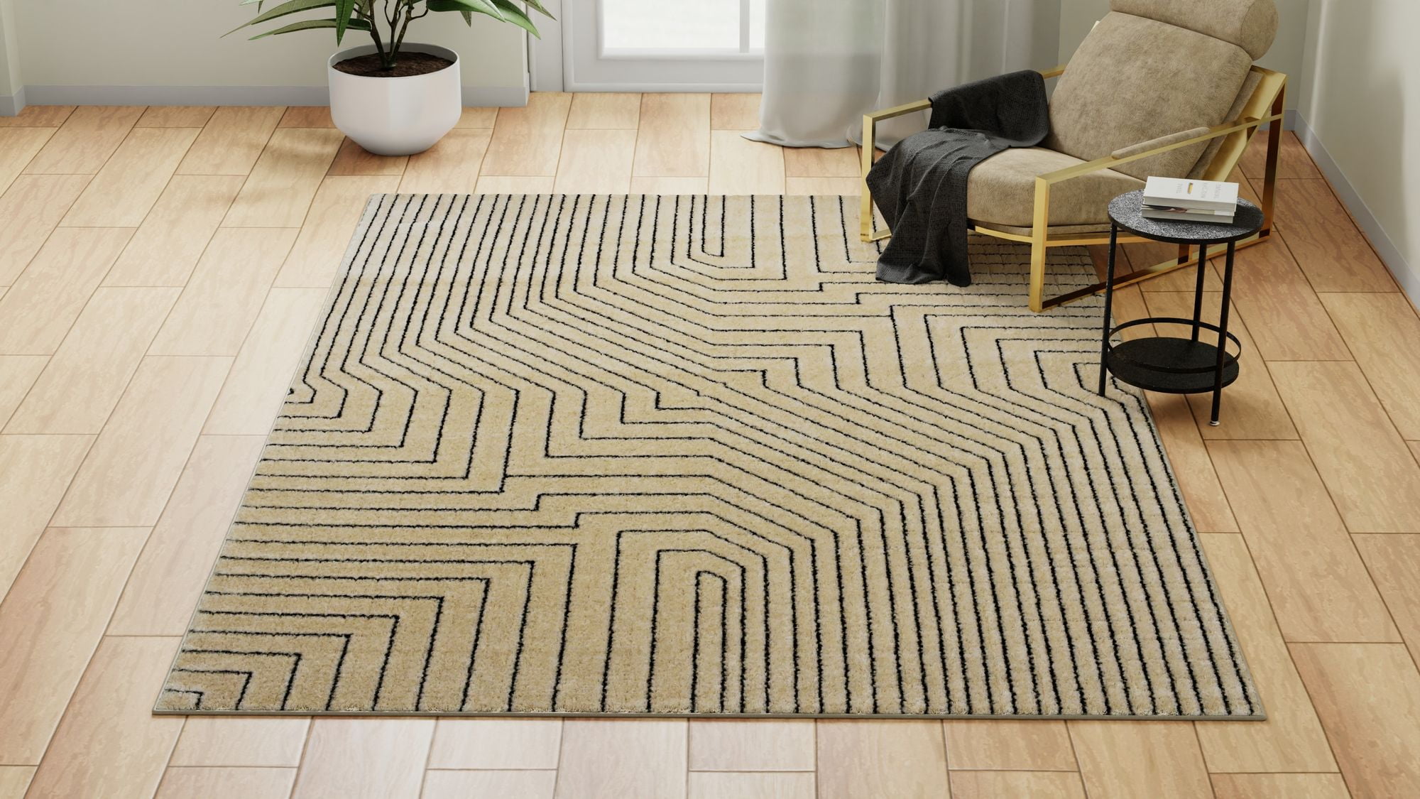 Rugs America Chanai CN90B Contemporary Geometric 5'0" X 7'0" Area Rug