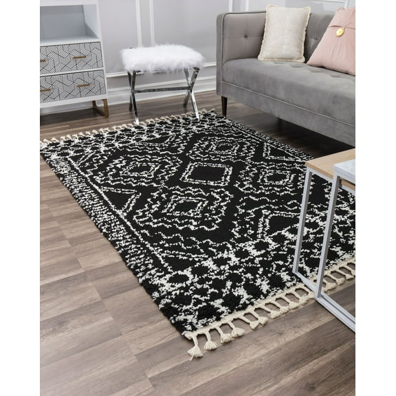 Rugs America Moon Collection MS40A Moroccan Tribal Sable Area Rug, 5'0"x7'0"