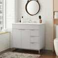 thumbnail image 1 of CosmoLiving Leona 36" Bathroom Vanity, Gray with Silver Metal, 1 of 18