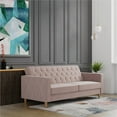 thumbnail image 1 of CosmoLiving Liberty Futon with Storage, Blush Velvet, 1 of 30