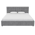 thumbnail image 1 of CosmoLiving Serena Upholstered Bed with Drawers, Bedroom Storage, King, Light Gray Velvet, 1 of 22