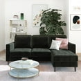 thumbnail image 1 of CosmoLiving Strummer Reversible Sectional Sofa Couch, Black Velvet, 1 of 16