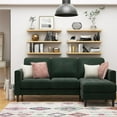 thumbnail image 1 of CosmoLiving Strummer Reversible Sectional Sofa Couch, Green Velvet, 1 of 11