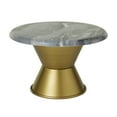 thumbnail image 1 of CosmoLiving by Cosmopolitan 10" x 7" Gray Ceramic Decorative Stand with Gold Base, 1-Piece, 1 of 8