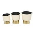 thumbnail image 1 of CosmoLiving by Cosmopolitan 11", 10", 9"H Cream Metal Planter with Gold Base (3 Count), 1 of 8