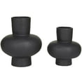 thumbnail image 1 of CosmoLiving by Cosmopolitan 11", 9"H Gourd Style Black Ceramic Vase, Set of 2, 1 of 7