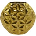 thumbnail image 1 of CosmoLiving by Cosmopolitan 11" Geometric Faceted Gold Aluminum Vase, 1 of 7