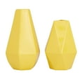 thumbnail image 1 of CosmoLiving by Cosmopolitan 12", 10"H Geometric Yellow Metal Vase, Set of 2, 1 of 9