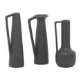 thumbnail image 1 of CosmoLiving by Cosmopolitan 12", 13", 11"H Black Ceramic Vase with Handles, Set of 3, 1 of 11