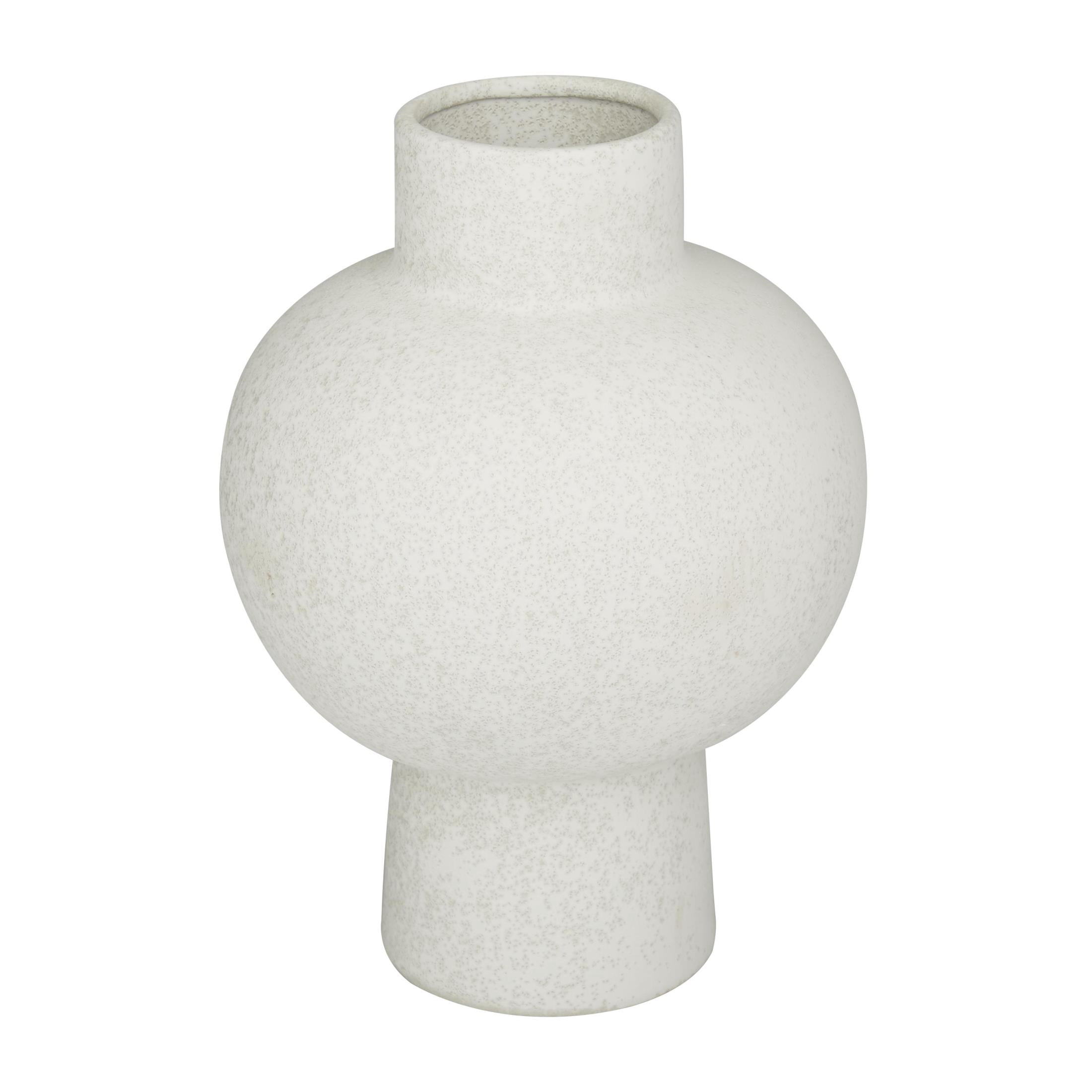 CosmoLiving by Cosmopolitan 12" Handmade White Ceramic Vase