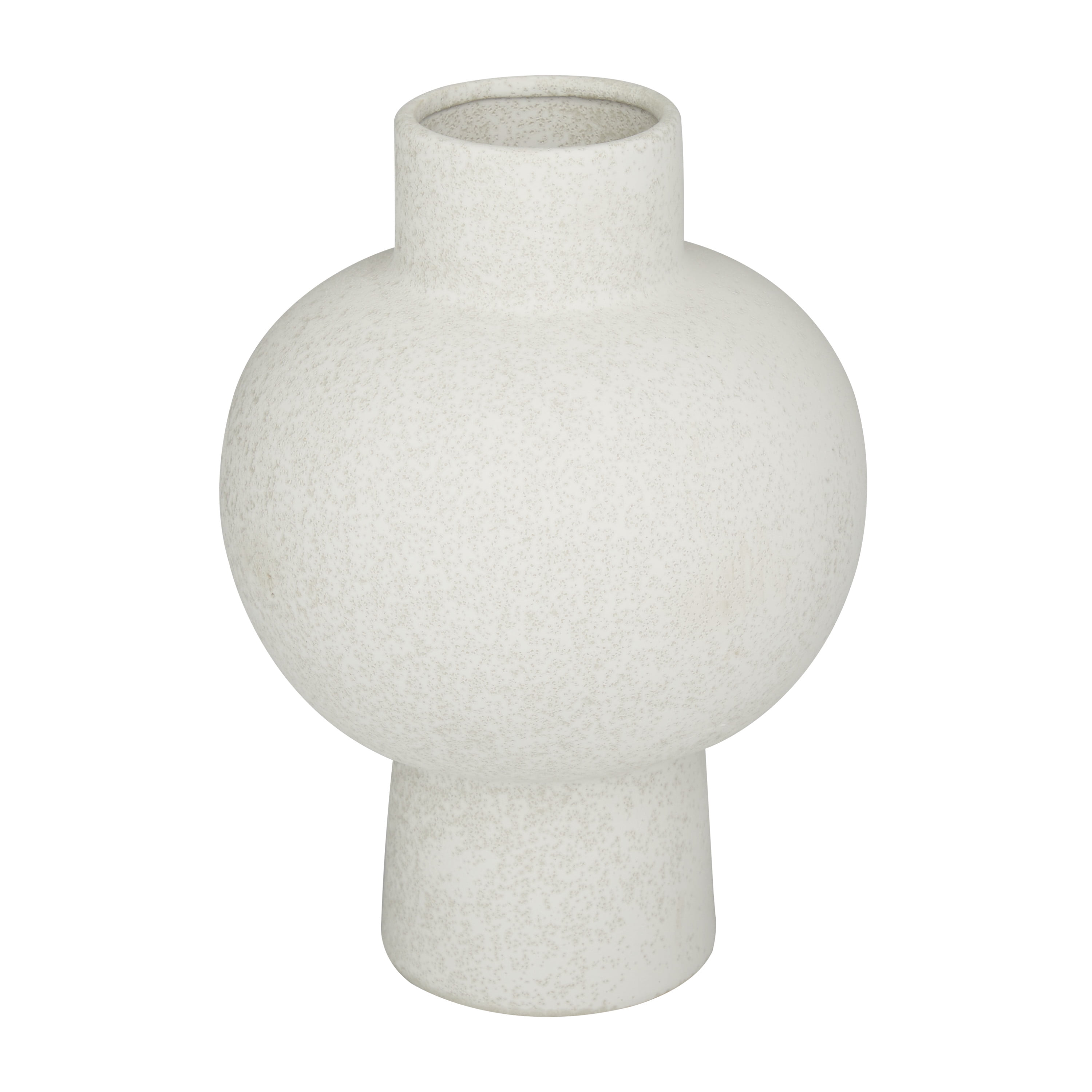 Modern Matte White Ceramic Geometric Table Vase 12.45"H