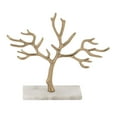 thumbnail image 1 of CosmoLiving by Cosmopolitan 12" x 10" Gold Marble Tree Jewelry Stand with Rectangular Base, 1-Piece, 1 of 6