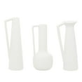 thumbnail image 1 of CosmoLiving by Cosmopolitan 13", 12", 11"H White Ceramic Vase with Handles, Set of 3, 1 of 12