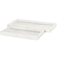 thumbnail image 1 of CosmoLiving by Cosmopolitan 14",11"W White Marble Slim Tray with Raised Edge, 2-Pieces, 1 of 12
