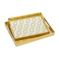 thumbnail image 1 of CosmoLiving by Cosmopolitan 14", 16"W Gold Plastic Mirrored Geometric Tray, 2-Pieces, 1 of 9