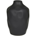 thumbnail image 1 of CosmoLiving by Cosmopolitan 14" Abstract Faceted Black Ceramic Vase, 1 of 11