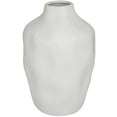 thumbnail image 1 of CosmoLiving by Cosmopolitan 14" Abstract Faceted White Ceramic Vase, 1 of 12