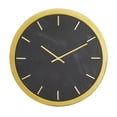 thumbnail image 1 of CosmoLiving by Cosmopolitan 16" Black Marble Wall Clock with Gold accents, 1 of 7