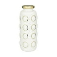 thumbnail image 1 of CosmoLiving by Cosmopolitan 16" White Ceramic Vase with Gold Circle Accents, 1 of 8