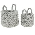 thumbnail image 1 of CosmoLiving by Cosmopolitan 17", 12"H Gray Fabric Handmade Storage Basket with Handles, 2-Pieces, 1 of 15