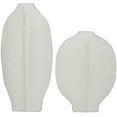 thumbnail image 1 of CosmoLiving by Cosmopolitan 18", 13"H Abstract Textured White Ceramic Vase, Set of 2, 1 of 7