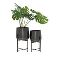 thumbnail image 1 of CosmoLiving by Cosmopolitan 19", 17"H Black Metal Planter with Removable Stand (2 Count), 1 of 15