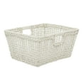 thumbnail image 1 of CosmoLiving by Cosmopolitan 19" x 10" White Cotton Handmade Storage Basket with Handles, 1-Piece, 1 of 8
