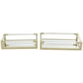 thumbnail image 1 of CosmoLiving by Cosmopolitan 20", 18"W Gold Metal Mirrored Tray with Acrylic Handles, 2-Pieces, 1 of 7