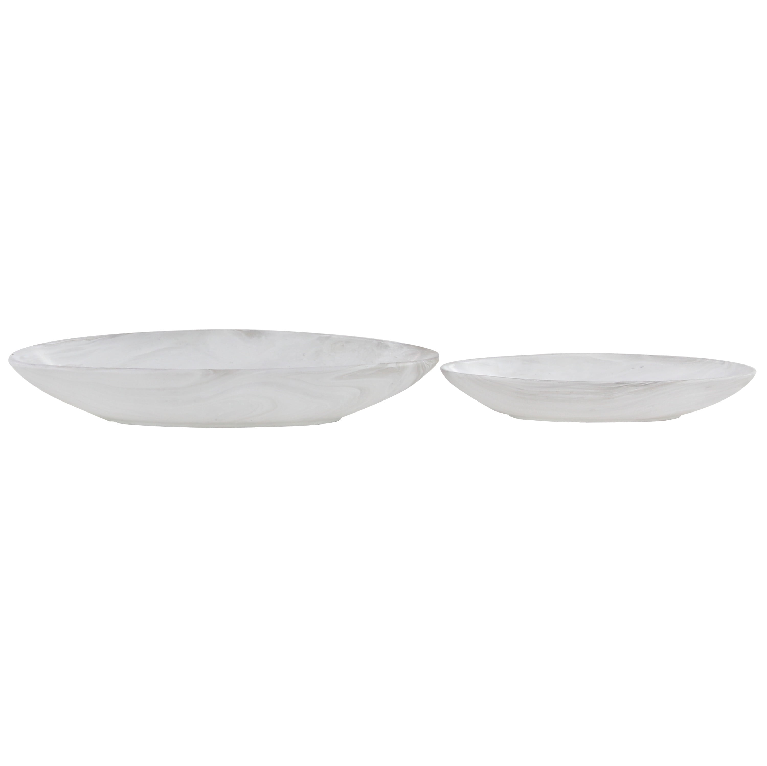 CosmoLiving Minimalist White Porcelain Oval Planter Set, 24"x10"