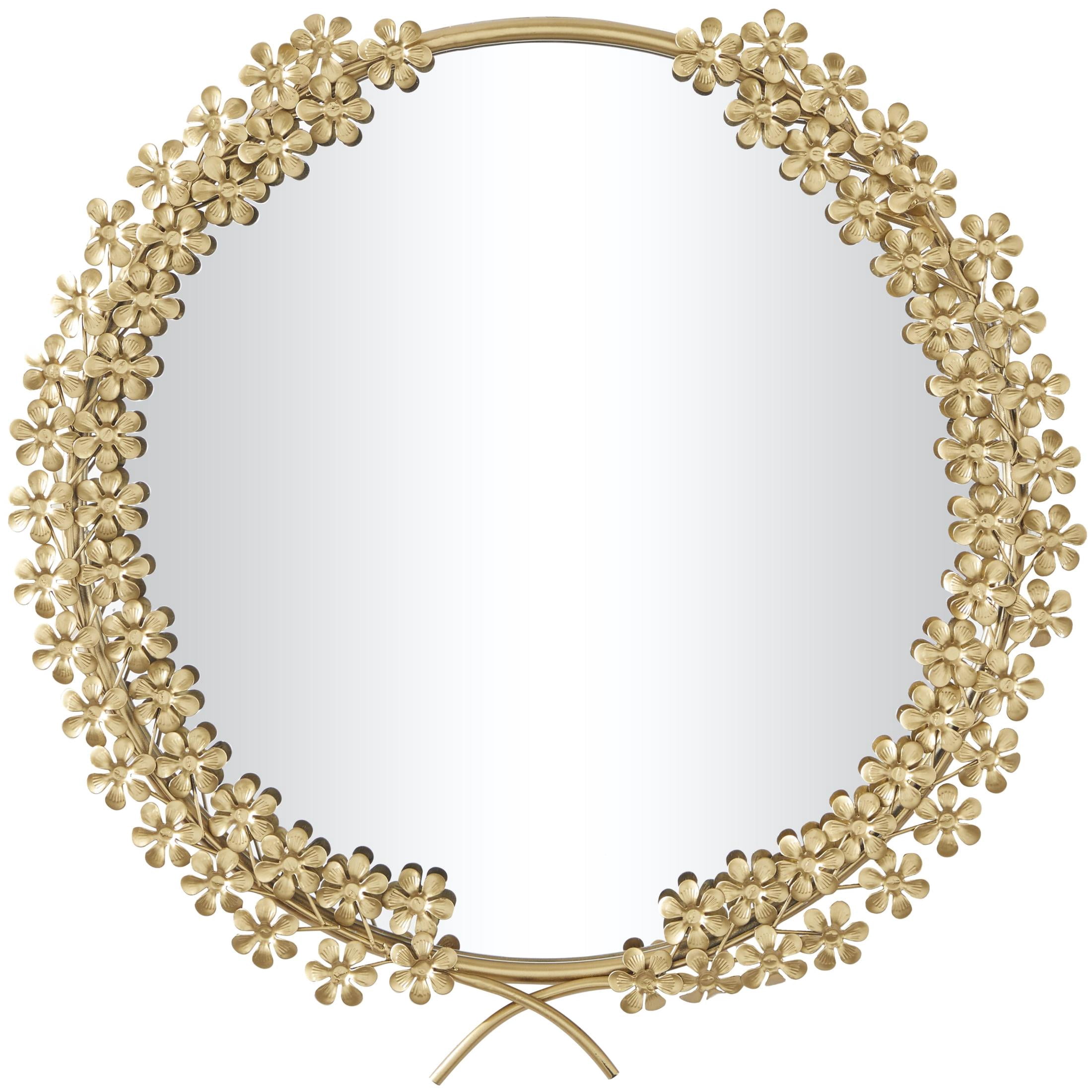 CosmoLiving by Cosmopolitan 22" x 22" Gold 3D Floral Wall Mirror