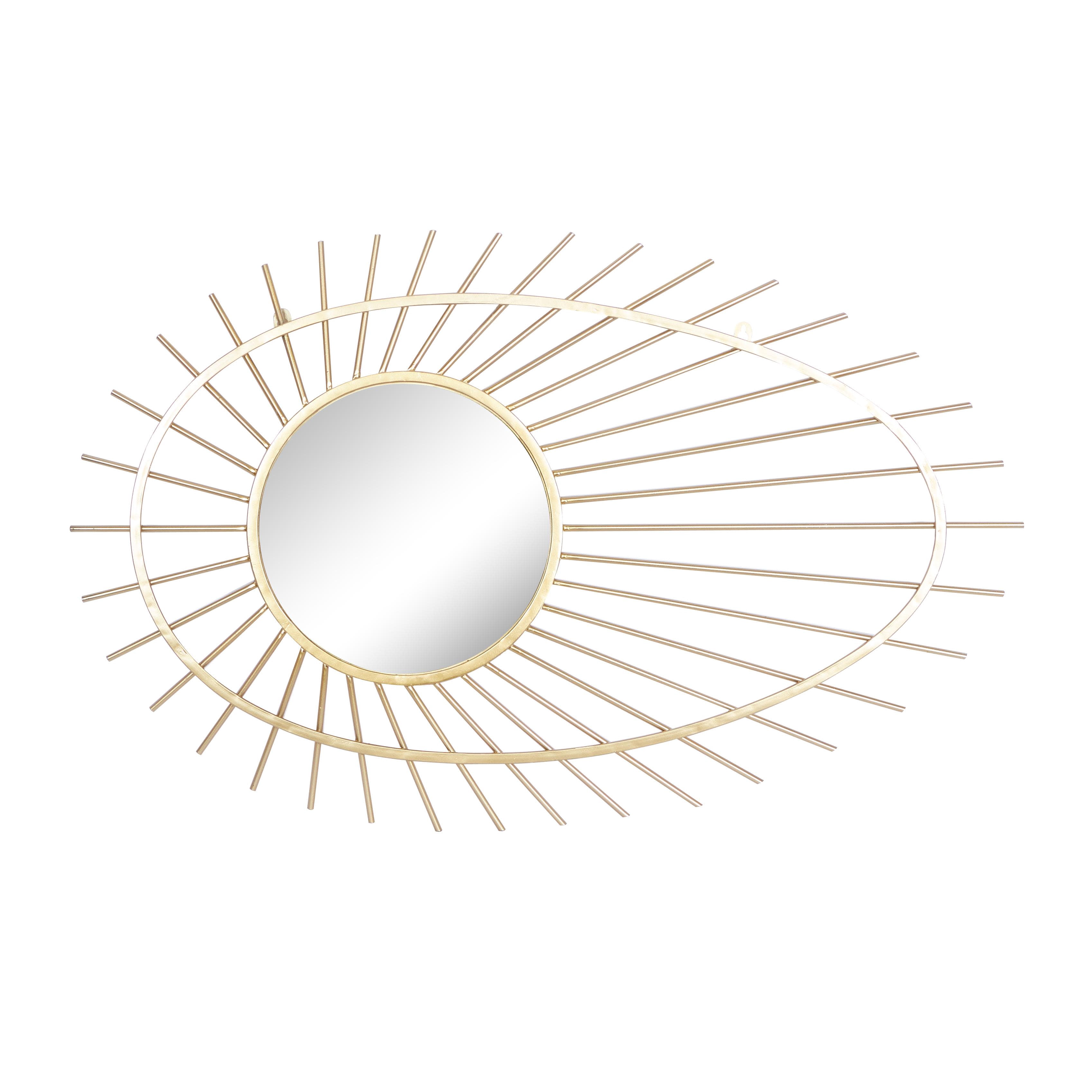 CosmoLiving by Cosmopolitan 22" x 34" Gold Handmade Starburst Wall Mirror